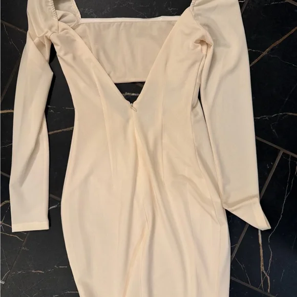 Meshki Cream Cut-Out Long Sleeve Dress - Picture 3 of 5
